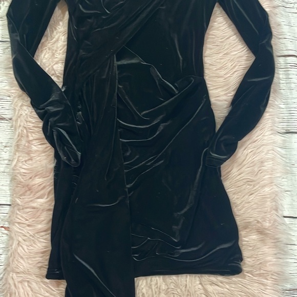 Jessakae Noor Velvet Black Draped Dress - Picture 9 of 9